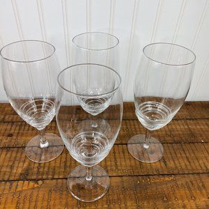 Set of 4 Mikasa Clear Swirl Iced Tea Tall Glasses